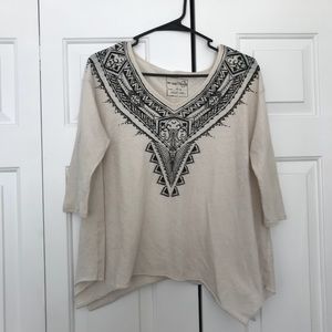 Free People We The Free Tribal 3/4 Sleeves Shirt S